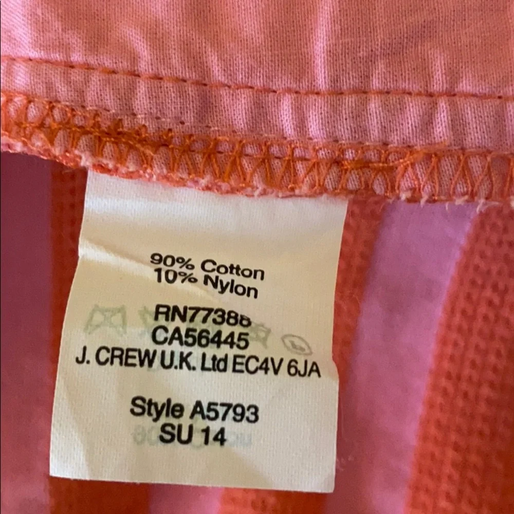J. Crew pink and orange textured stripe mini skirt size 6